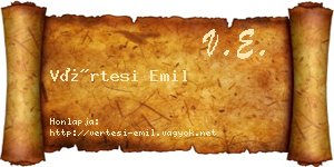 Vértesi Emil névjegykártya